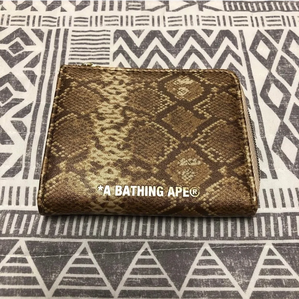 A Bathing Ape Bape Snakeskin Wallet Size Free